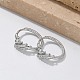 Серьги-кольца из латуни с прозрачным фианитом EJEW-Q014-14P-4