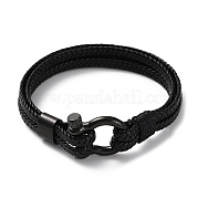 Браслет из плетеного шнура из микрофибры BJEW-F460-08B-1