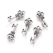 Тибетском стиле сплава Skeleton Key подвески TIBEP-22625-AS-FF