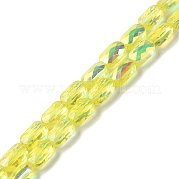 Прозрачные стеклянные бусины гальваническим пряди GLAA-Q099-G01-11