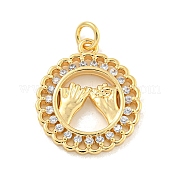 Латунные микропаве прозрачные подвески с фианитом KK-U007-01G-06