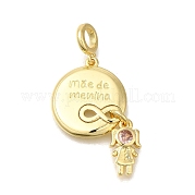 Латунь кубический цирконий европейские подвески с подвесками KK-R002-23G-02