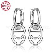 Серьги-кольца из платины 925 пробы с родиевым покрытием ZC9557-6