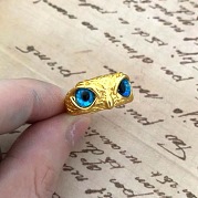 Древнее кольцо с голубым глазом и совой SM0137-1