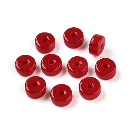 Непрозрачные однотонные стеклянные бусины X1-GLAA-N007-6x3mm-A08-1
