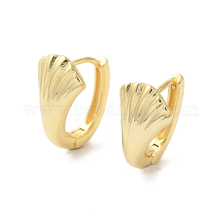 Серьги-кольца из латуни в форме ракушек EJEW-P292-03G-1