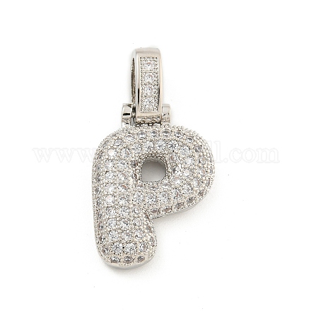 Латунные микропаве прозрачные подвески с фианитом KK-B099-01P-P-1