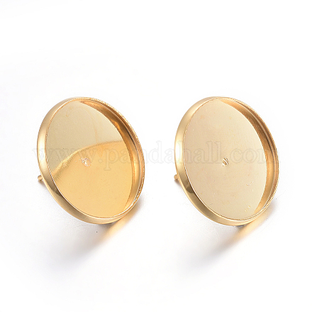 Плоские круглые серьги-гвоздики из нержавеющей стали 304 STAS-I323-12mm-G01-1