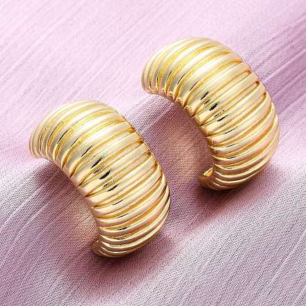 Серьги-гвоздики в форме буквы С из латуни EJEW-R025-35G-1