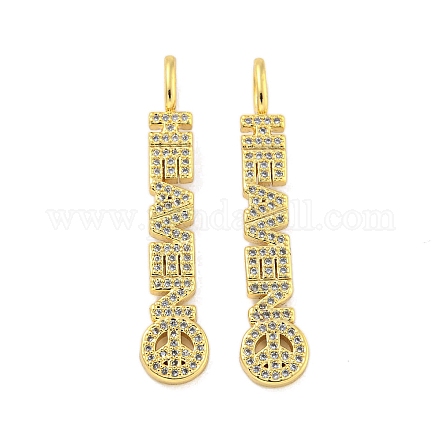Латунные микропаве прозрачные подвески с фианитом KK-R159-03B-G-1