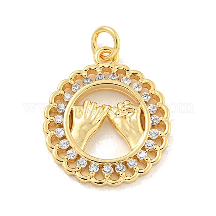 Латунные микропаве прозрачные подвески с фианитом KK-U007-01G-06-1