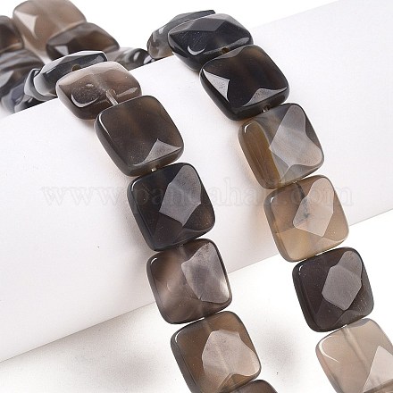 Серые натуральные бусины из агата  G-T138-163-1