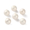 Shell Pearl Beads, Round, Half Drilled, White, 3mm, Hole: 0.8mm