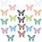 20Pcs 10 Colors Spray Painted 430 Stainless Steel Filigree Joiners Links, Etched Metal Embellishments, Butterfly, Mixed Color, 35x44x0.4mm, Hole: 1~1.6mm, 2pcs/color