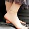 Stainless Steel Charm Anklets for Women, Real 18K Gold Plated, Flower, 8.27 inch(21cm)