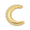 304 Stainless Steel Pendants, Moon Charm, Real 14K Gold Plated, 38x32.5x2.5mm, Hole: 1.5~2x1.2~1.5mm