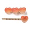 Gradient Heart Resin & Iron Clips Sets, Alligator Hair Clips & Hair Bobby Pins, Hair Accessories for Girls Women, Light Coral, 49~58x15x12~16mm, 2pcs/set