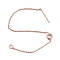 Rack Plating Brass Ear Wire, with Cubic Zirconia, Cadmium Free & Lead Free, Long-Lasting Plated, Rose Gold, 113~115mm, Hole: 2mm, Pin: 0.8mm, Cubic Zirconia: 7x4.5x2mm