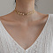 Rhombus Hollow Diamond 304 Stainless Steel Choker Necklaces, Golden, 15.75 inch(40cm)