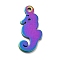 Ion Plating(IP) 201 Stainless Steel Pendants, Sea Horse Charms, Rainbow Color, 15x7x1mm, Hole: 1.2mm