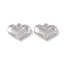 Non-Tarnish 304 Stainless Steel Pendants, Heart Charms, Stainless Steel Color, 12x15x3mm, Hole: 1mm