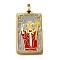 Tarot 304 Stainless Steel Enamel Pendants, Real 18K Gold Plated, Ion Plating(IP), Human, 37.5x22x2mm, Hole: 6x3.5mm