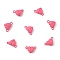 10 Sets Alloy Magnetic Clasps with Loops, Heart, Pink, 15x9.5x6mm, Hole: 1.5mm