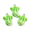Opaque Resin Pendants, Imitation Vegetable & Fruit, with Platinum Tone Iron Loop, Cabbage, 22x17x6mm, Hole: 2mm