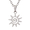 Non-Tarnish 201 Stainless Steel Pendnat Necklaces, 304 Stainless Steel Cable Chain Necklaces, Sun, 15.94 inch(40.5cm), Sun: 18.5x13mm