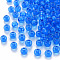 Transparent Acrylic Beads, Round, Deep Sky Blue, 6x5mm, Hole: 1.8mm, about 4400pcs/500g