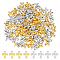 120Pcs 2 Colors Tibetan Style Alloy Beads, Cadmium Free & Lead Free, Cross, Platinum & Golden, 14x12.5x4mm, Hole: 2mm, 60pcs/color