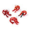 4Pcs Handmade Lampwork Pendants, Lobster, Mixed Color, 32~43x46~57x22~33mm, Hole: 5~7.5x4.5~6.5mm