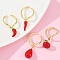 Brass Enamel Open Cuff Rings for Women, Rack Plating, Lasting Plated, Cadmium Free & Lead Free, Real 18K Gold Plated, Inner Diameter: 15.5~18mm