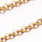 Ion Plating(IP) 304 Stainless Steel Cable Chains, Unwelded, with Spool, Flat Oval, Real 18K Gold Plated, 2x1.5x0.4mm, about 82.02 Feet(25m)/roll