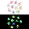 Luminous Transparent Acrylic Pendants, Glow in the Dark, Tortoise, Mixed Color, 30.5x23.5x8.5mm, Hole: 2mm