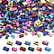 440Pcs 11 Colors Spray Painted Non-magnetic Synthetic Hematite Multi-Strand Links, Two Hole Carrier Beads, For Tile Elastic Bracelets Making, Rectangle, Mixed Color, 2x5x2mm, Hole: 0.6mm, 40pcs/color