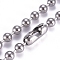Non-Tarnish 304 Stainless Steel Ball Chain Necklace, with Ball Chain Connectors, Stainless Steel Color, 23.6 inch(60mm), 8mm