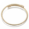 Alloy Cuff Bangles Making, Torque Bangles, with Removable End Caps, Light Gold, 3mm, Inner Diameter: 2-1/8 inch(5.4cm), End Cap: 8x4.5mm