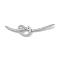 Rack Plating Brass Micro Pave Clear Cubic Zirconia Heart Connector Charms, Long-Lasting Plated, Lead Free & Cadmium Free, Platinum, 9x38x3mm, Hole: 1mm
