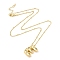 Brass Micro Pave Clear Cubic Zirconia Pendant Necklaces, Letter E, 17.72 inch(450mm), Letter E: 21x15.5mm