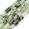 Natural Prehnite Beads Strands, with Seed Beads, Faceted Column, 9~11x6~7.5x6~7.5mm, Hole: 1.2mm, about 30pcs/strand, 15.16~15.55 inch(38.5~39.5cm)