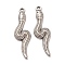 Non-Tarnish 304 Stainless Steel Pendants, Snake, Stainless Steel Color, 32x10x2.5mm, Hole: 1.5mm