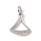 Brass Micro Pave Clear Cubic Zirconia Ginkgo Leaf Charms, with Open Jump Rings, Cadmium Free & Lead Free, Platinum, 12.5x10.5x2.5mm, Hole: 2.7mm
