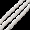 Natural Dyed White Jade Beads Strands, Oval, White, 11.5~12x7.5~8mm, Hole: 0.8mm, about 29~32pcs/strand, 12.99''~15.16''(33~38.5cm)