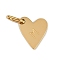 304 Stainless Steel Charms, with Jump Rings, Heart with Letter Charms, Golden, Letter M, 10x8.5x1.5mm, Hole: 4x2.5mm