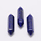 Dyed Natural Lapis Lazuli Double Terminated Points Healing Stones, Reiki Energy Balancing Meditation Therapy Wand, for Wire Wrapped Pendants Making, No Hole/Undrilled, 30x9x9mm