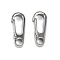 304 Stainless Steel Rock Climbing Carabiners, Key Clasps, Stainless Steel Color, 25.5x10.5x7mm, Hole: 4.5mm