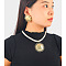 Sun Alloy with Polyester Cord Pendant Necklace & Stud Earrings Sets, Golden, Old Lace, 450mm