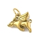 304 Stainless Steel Pendants, with Jump Ring, Golden, Pig, 14.5x15x8mm, Hole: 4.3mm