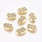 Tibetan Style Alloy Beads, Oval with Leaf, Antique Golden, Lead Free and Cadmium Free and Nickel Free, 14x10x3mm, Hole: 1.5mm